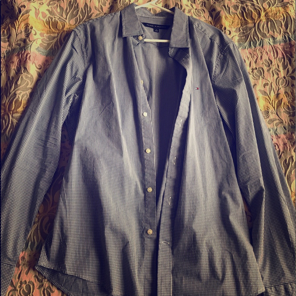 Tommy Hilfiger Dress Shirt Pattern Blue